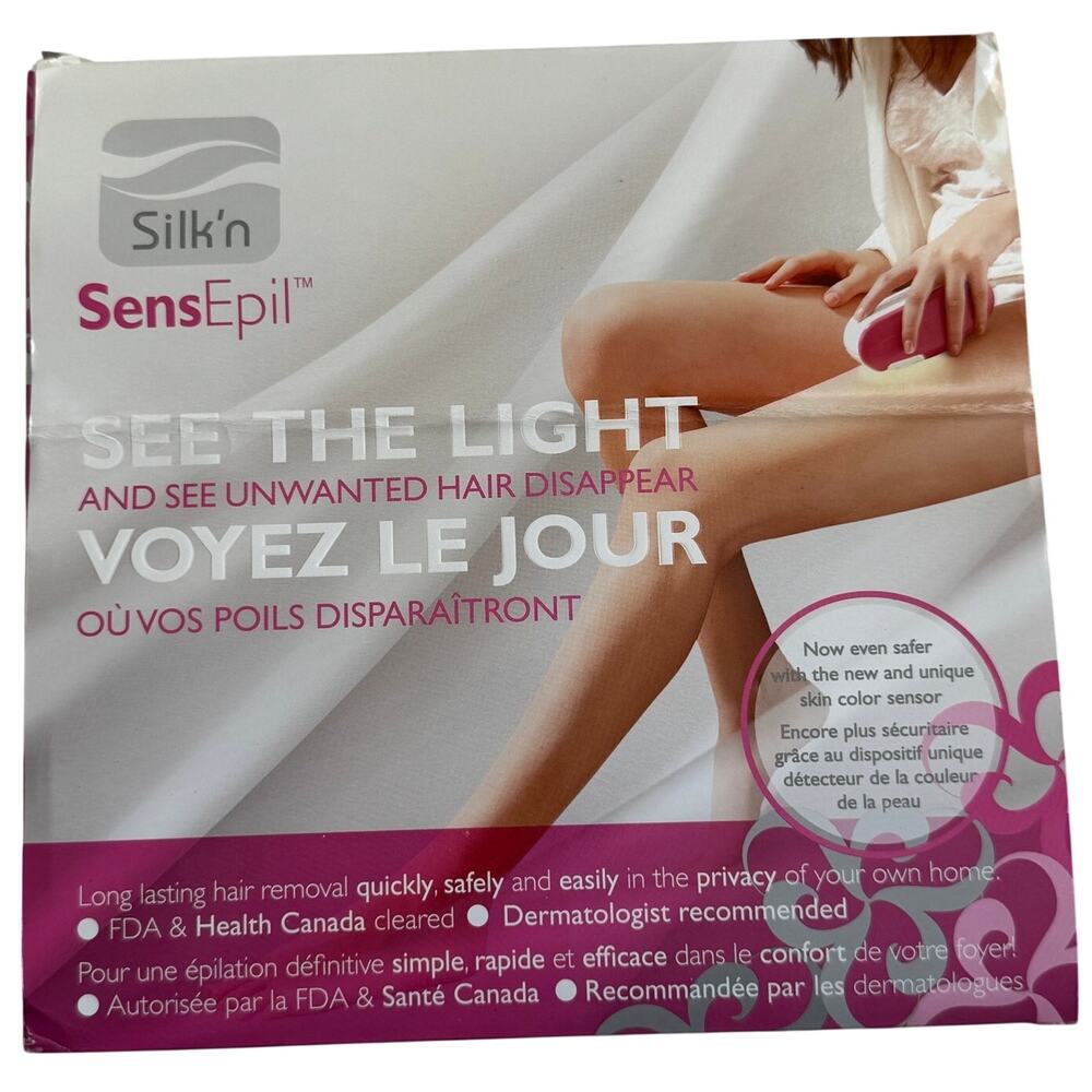 Silk’n SensEpil IPL Hair Removal System Box CD Instructions Extra Cartridge